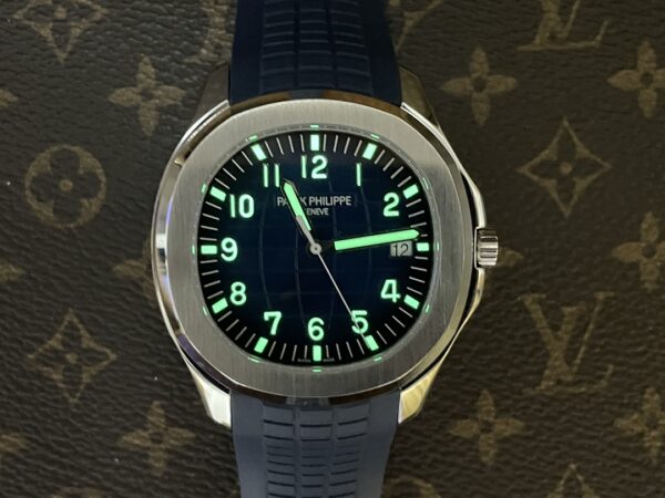 Aquanaut 5168G 42mm SS APWF 1:1 Best Edition Green Dial on Green Rubber Strap A324 Super Clone (Weighted) - Image 9