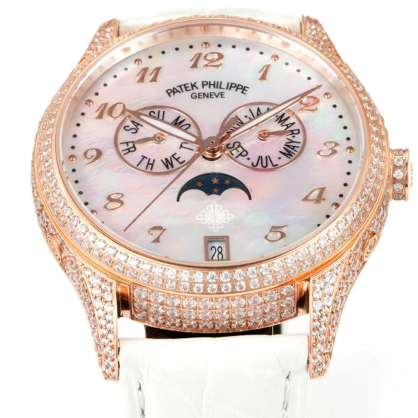 PP Grand Complications Moonphase White Gold Case&Stick Slender Pointer Rep Watch 4947R-001