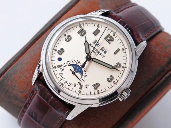 Patek Philippe - Grand Complications Lacquered Cream Dial Automatic Men's Perpetual Calendar Watch 5320G-001 - Image 4