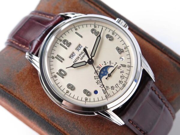 Patek Philippe - Grand Complications Lacquered Cream Dial Automatic Men's Perpetual Calendar Watch 5320G-001 - Image 5