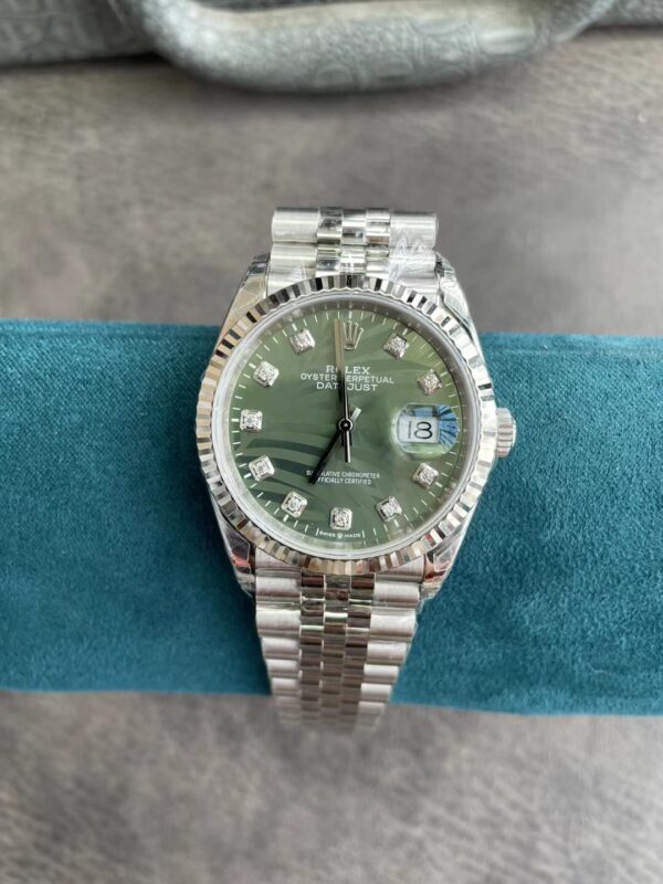 Rolex - Datejust 126234 36mm Jub SS/SS Green Palm Motif EW MY8215 - Image 6