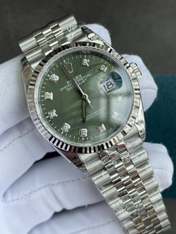 Rolex - Datejust 126234 36mm Jub SS/SS Green Palm Motif EW MY8215 - Image 5