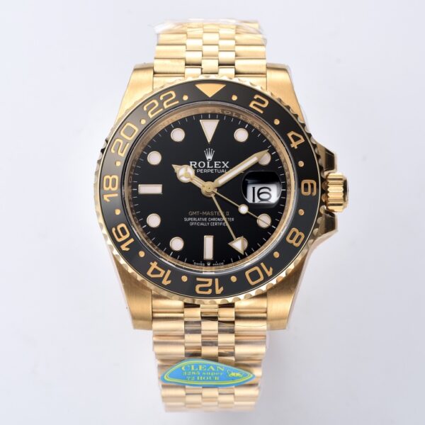 Rolex - GMT II 126718 GRNR 40mm Jub YG/YG Black Dial Clean DD3285 Super Clone