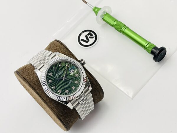 Rolex - Datejust 126234 36mm Jub SS/SS Green Palm Motif EW MY8215 - Image 2