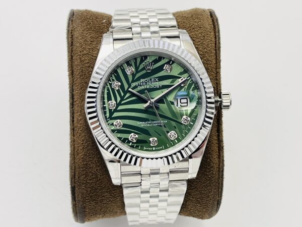 Rolex - Datejust 126234 36mm Jub SS/SS Green Palm Motif EW MY8215 - Image 3