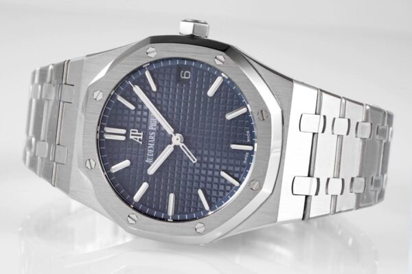 Audemars Piguet - Royal Oak 15500 41mm Frosted SS/SS Blue Dial APSF A4302 Super Clone - Image 4