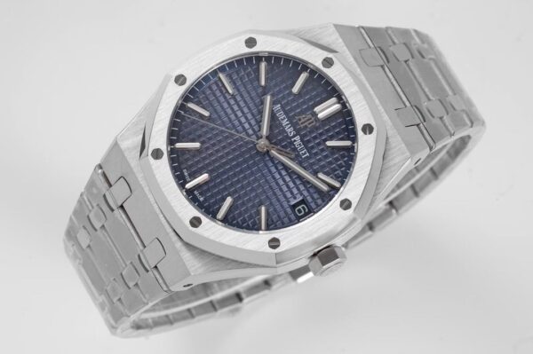 Audemars Piguet - Royal Oak 15500 41mm Frosted SS/SS Blue Dial APSF A4302 Super Clone - Image 5