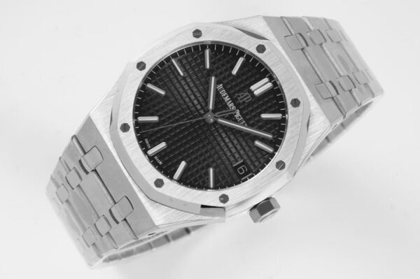 Audemars Piguet - Royal Oak 15500 41mm Frosted SS/SS Black Dial APSF A4302 Super Clone - Image 5