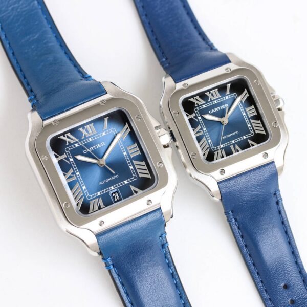 Cartier - Santos De Cartier 2018 Mens XL SS/LE Blue V6F MY9015 - Image 4