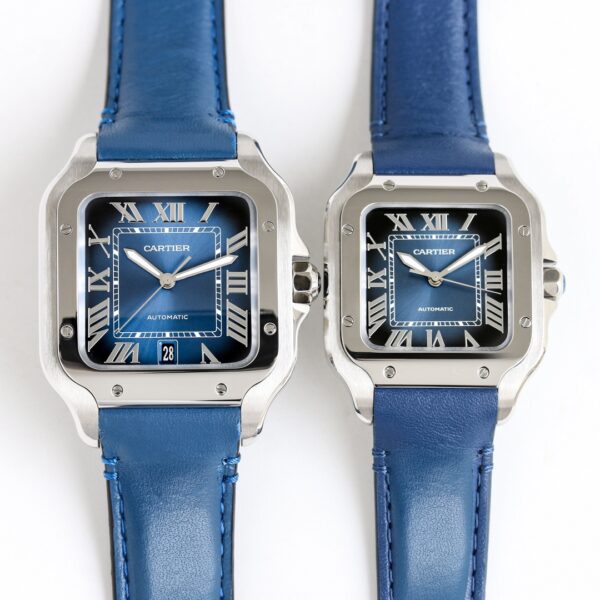 Cartier - Santos De Cartier 2018 Mens XL SS/LE Blue V6F MY9015 - Image 5
