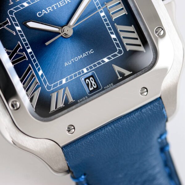 Cartier - Santos De Cartier 2018 Mens XL SS/LE Blue V6F MY9015 - Image 3