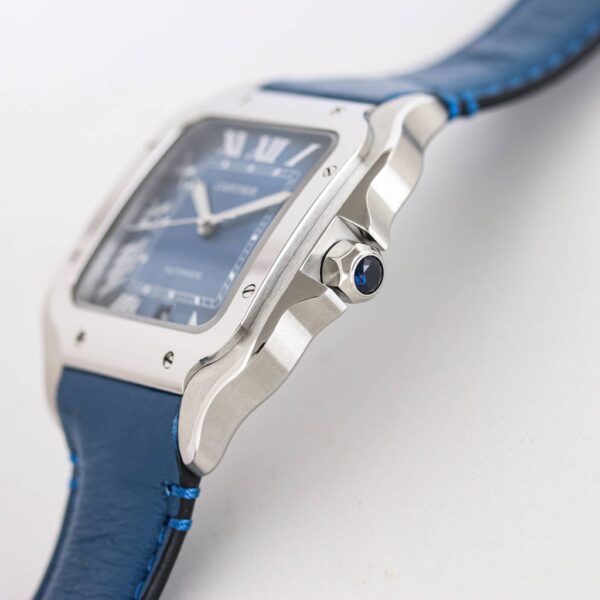 Cartier - Santos De Cartier 2018 Mens XL SS/LE Blue V6F MY9015 - Image 6